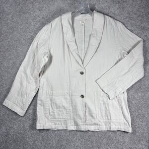 ANA a new approach XL‎ Blazer Jacket Moonbeam 3/4 Sleeve Button Front Womens